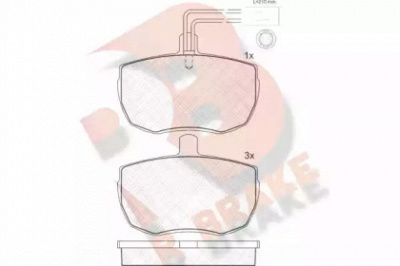 R BRAKE rb0672 -  Комплект тормозных колодок, дисковый тормоз